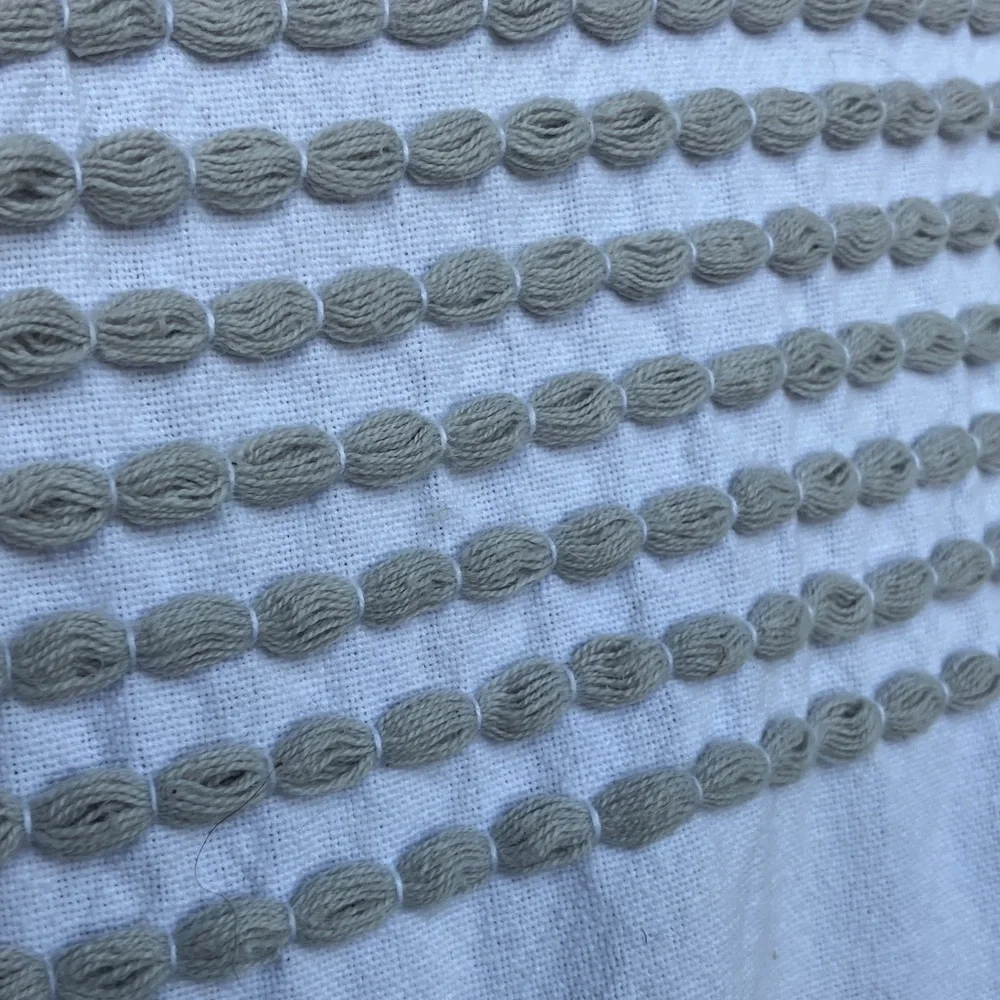 Caro Home 100% cotton shower curtain with woven accent blue, gray, white perfect